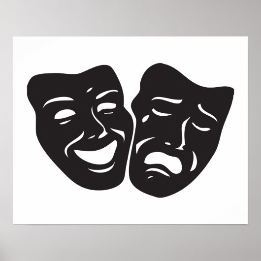Comedy Tragedy Theater Masken Poster (Vorne)