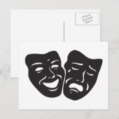 Comedy Tragedy Theater Masken Postkarte (Vorne/Hinten)