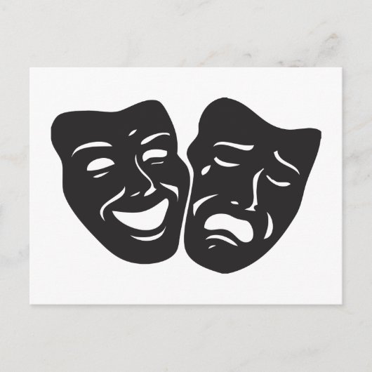 Comedy Tragedy Theater Masken Postkarte (Vorderseite)