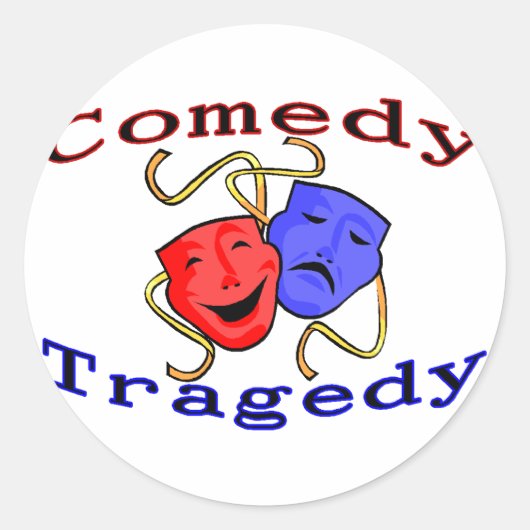 Comedy Tragedy Theater Masken Runder Aufkleber (Vorderseite)