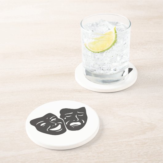 Comedy Tragedy Theater Masken Sandstein Untersetzer (Seite)