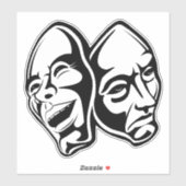 Comedy Tragedy Theater Maskerade Stillleben Aufkleber (Blatt)