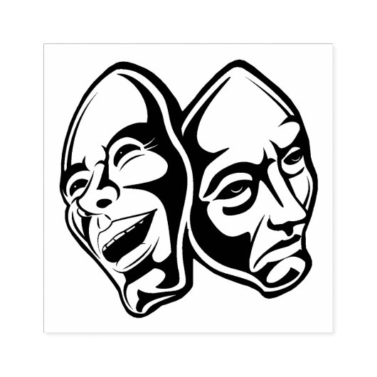 Comedy Tragedy Theater Maskerade Stillleben Gummistempel (Prägung)