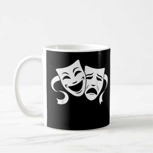 Comedy & Tragedy Theater Weiße Masken Funny Men Wo Kaffeetasse (Links)
