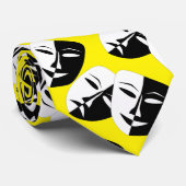 Comedy/Tragedy Theatermaske auf Gelb Krawatte (Gerollt)
