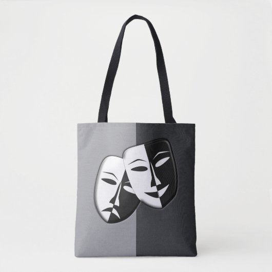 Comedy Tragödie Mask — Tote Tag Tasche (Vorderseite)