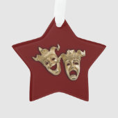 Comedy und das Tragedy Theater Masken Maroon Ornament (Rückseite)