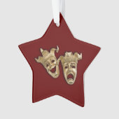 Comedy und das Tragedy Theater Masken Maroon Ornament (Vorderseite)