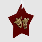 Comedy und das Tragedy Theater Masken Maroon Ornament (Vorderseite)