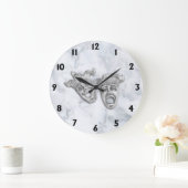 Comedy und das Tragedy Theater maskieren weißen Ma Große Wanduhr (Zuhause)