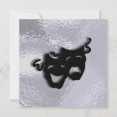 Comedy und Tragedy Black Mmasken Shimmer Einladung (Rückseite)