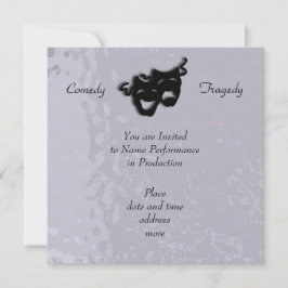 Comedy und Tragedy Black Mmasken Shimmer Einladung
