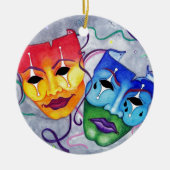 Comedy und Tragedy Keramik Ornament (Vorne)
