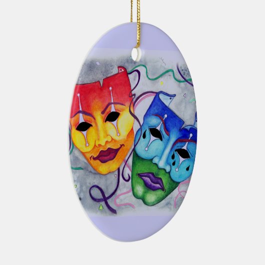 Comedy und Tragedy Keramik Ornament (Rechts)