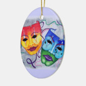 Comedy und Tragedy Keramik Ornament (Links)