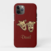 Comedy und Tragedy Maroon Theater Case-Mate iPhone Hülle (Rückseite)