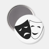 Comedy und Tragedy Mask Magnet (Vorderseite/Rückseite)