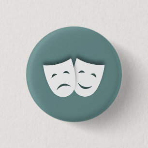 Comedy und Tragedy-Masken Button