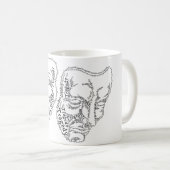 Comedy und Tragedy-Masken Kaffeetasse (VorderseiteRechts)