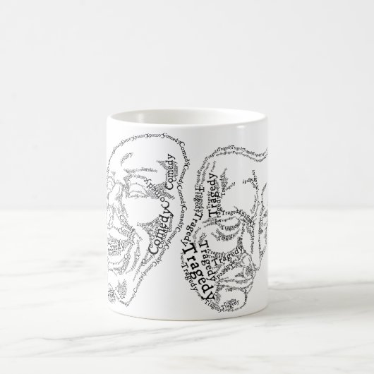 Comedy und Tragedy-Masken Kaffeetasse (Mittel)