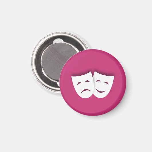 Comedy und Tragedy-Masken Magnet (Vorderseite/Rückseite)