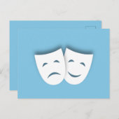 Comedy und Tragedy-Masken Postkarte (Vorne/Hinten)
