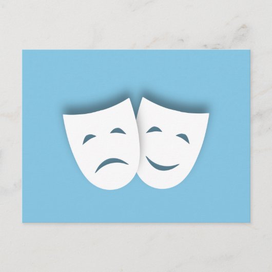 Comedy und Tragedy-Masken Postkarte (Vorderseite)