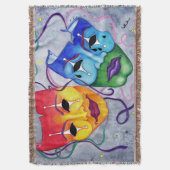 Comedy und Tragedy Masks Blanket Decke (Vorderseite Vertikal)