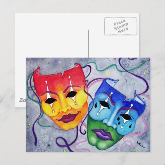 Comedy und Tragedy Postkarte (Vorne/Hinten)