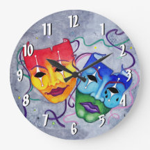Comedy und Tragedy Round Wall Clock