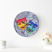 Comedy und Tragedy Round Wall Clock Große Wanduhr (Zuhause)