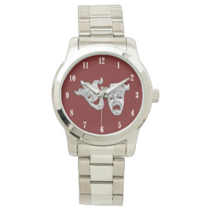 Comedy und Tragedy Silver Theater Watch Armbanduhr