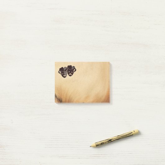 Comedy und Tragedy Theater Jester maskieren Rustik Post-it Klebezettel (Auf Schreibtisch)