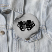 Comedy und Tragedy Theater Jester Masks Silver Button (Beispiel)
