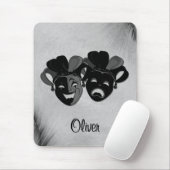 Comedy und Tragedy Theater Jester Masks Silver Mousepad (Mit Mouse)