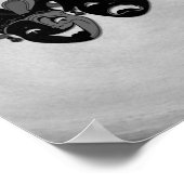 Comedy und Tragedy Theater Jester Masks Silver Poster (Ecke)