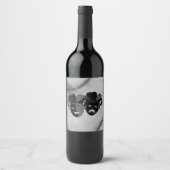 Comedy und Tragedy Theater Jester Masks Silver Weinetikett (Vorderseite)