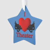Comedy und Tragedy Theater Masken Blue Ornament (Vorderseite)