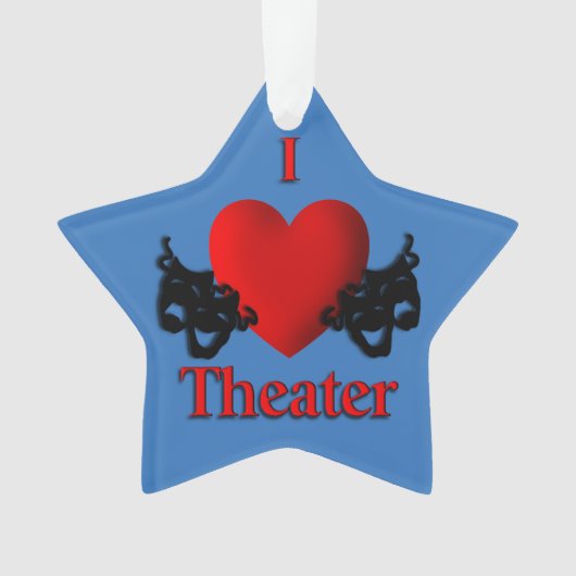 Comedy und Tragedy Theater Masken Blue Ornament (Vorderseite)