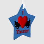 Comedy und Tragedy Theater Masken Blue Ornament (Vorderseite)