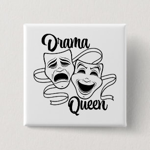 Comedy und Tragedy Theater Masken Drama Königin Bl Button
