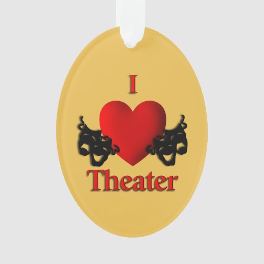 Comedy und Tragedy Theater Masken Gold Ornament (Vorderseite)