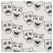 Comedy und Tragedy Theater Masken Schwarze Linie Stoff (Muster)
