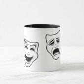 Comedy und Tragedy Theater Masken Schwarze Linie Tasse (Zentrum)