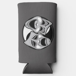 Comedy und Tragedy Theater Masken Yin Yang Design Selters Dosenkühler