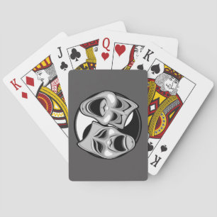 Comedy und Tragedy Theater Masken Yin Yang Design Spielkarten