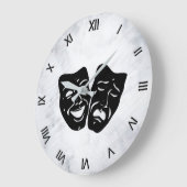 Comedy und Tragedy Theater Masken Zahlen Große Wanduhr (Winkel)