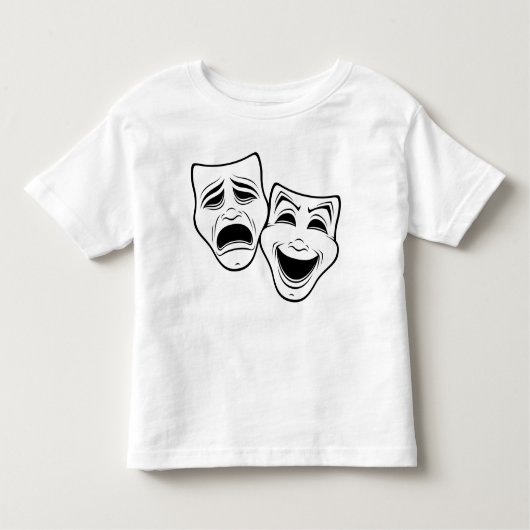 Comedy und Tragedy Theater maskieren Schwarze Lini Kleinkind T-shirt (Vorderseite)
