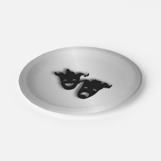 Comedy und Tragedy Theater Pappteller (Schrägansicht)