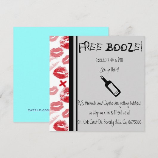 Comedy Wedding Einladung, Spaß Einladung (Vorne/Hinten)